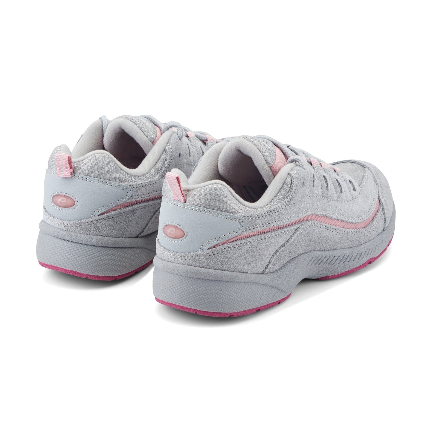 Easy Spirit Romy Walking Shoes - Grey/Pink Suede