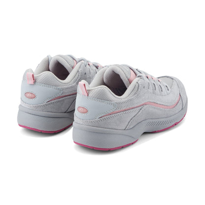 Easy Spirit Romy Walking Shoes - Grey/Pink Suede