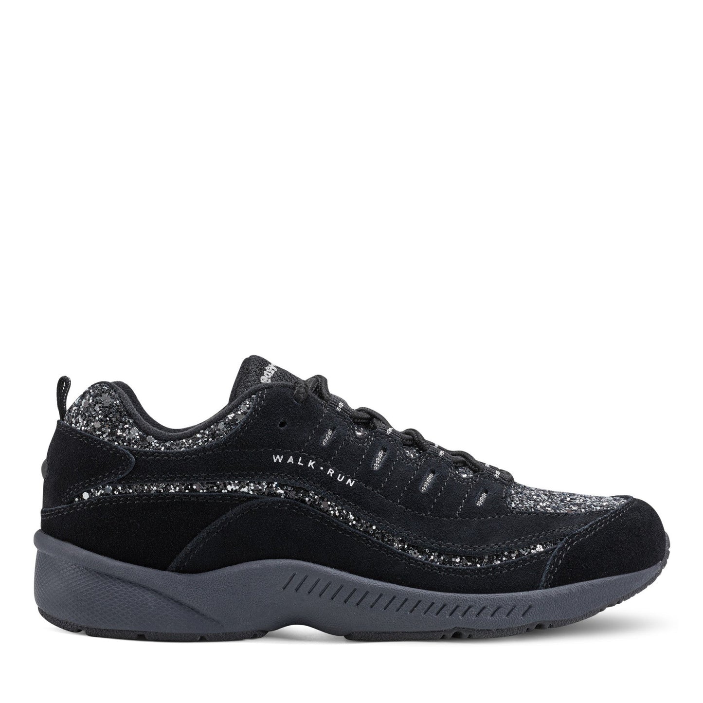 Easy Spirit Romy Walking Shoes - Black Silver Glitter