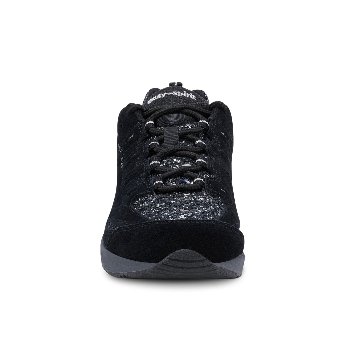 Easy Spirit Romy Walking Shoes - Black Silver Glitter