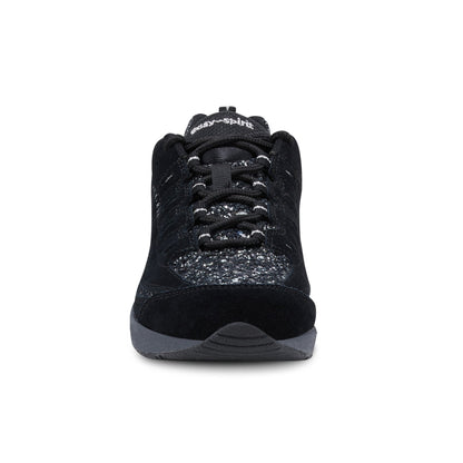Easy Spirit Romy Walking Shoes - Black Silver Glitter