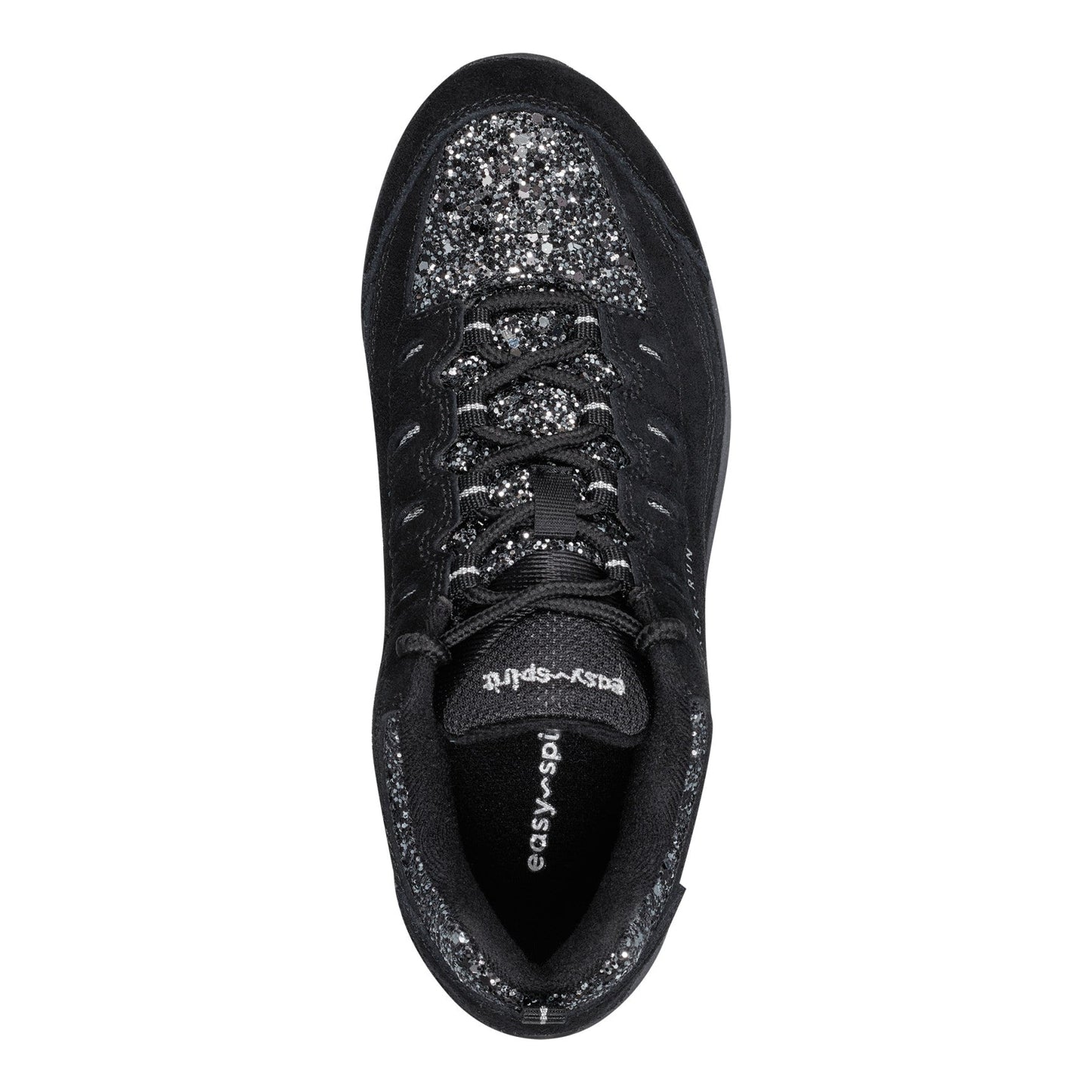 Easy Spirit Romy Walking Shoes - Black Silver Glitter