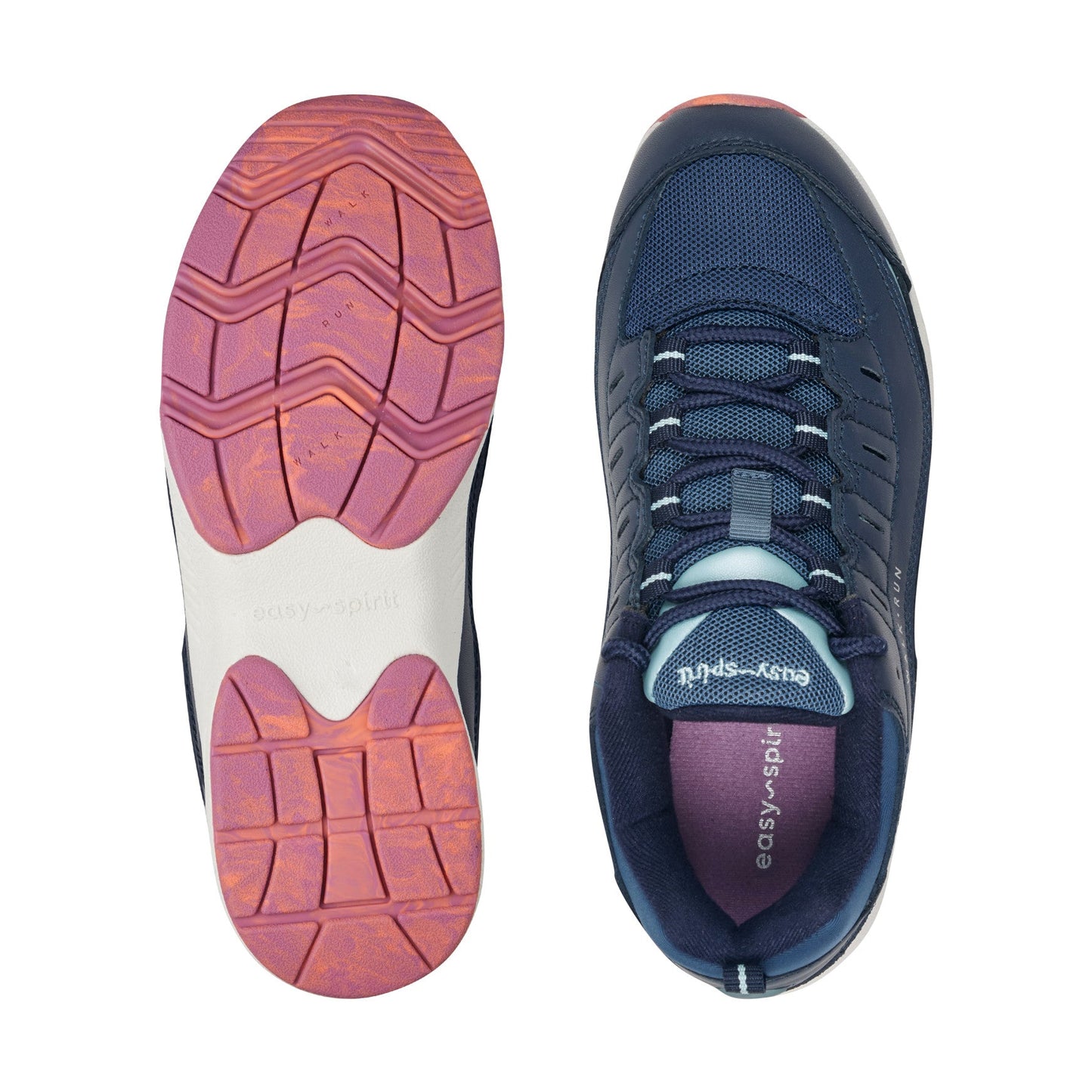 Easy Spirit Romy Walking Shoes - Navy Leather