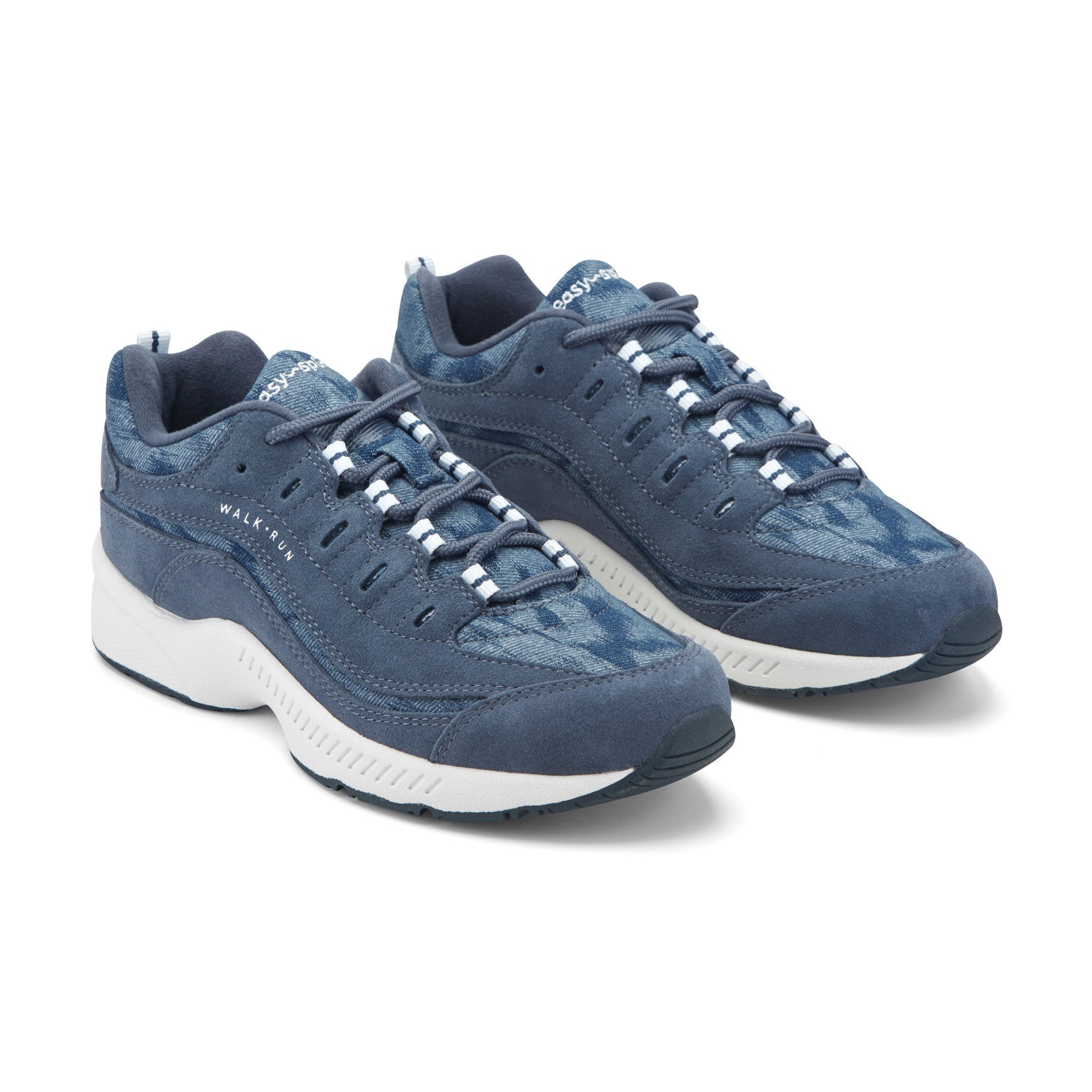 Easy Spirit Romy Walking Shoes - Navy/Denim Suede
