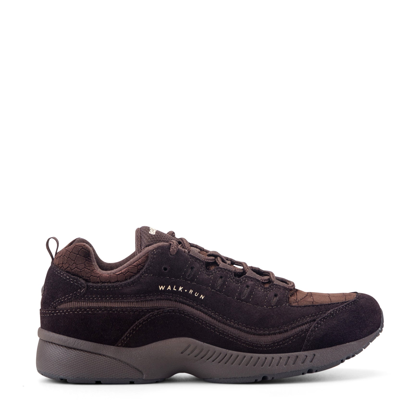 Easy Spirit Romy Walking Shoes - Dark Brown Suede