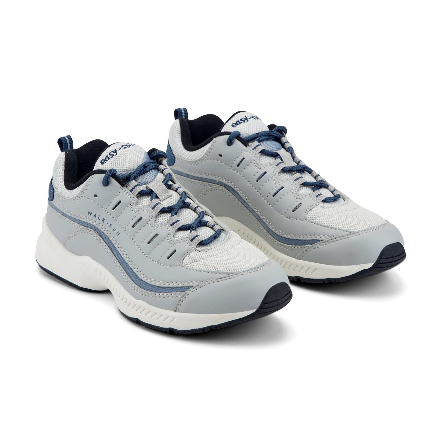 Easy Spirit Romy Walking Shoes - Grey Leather