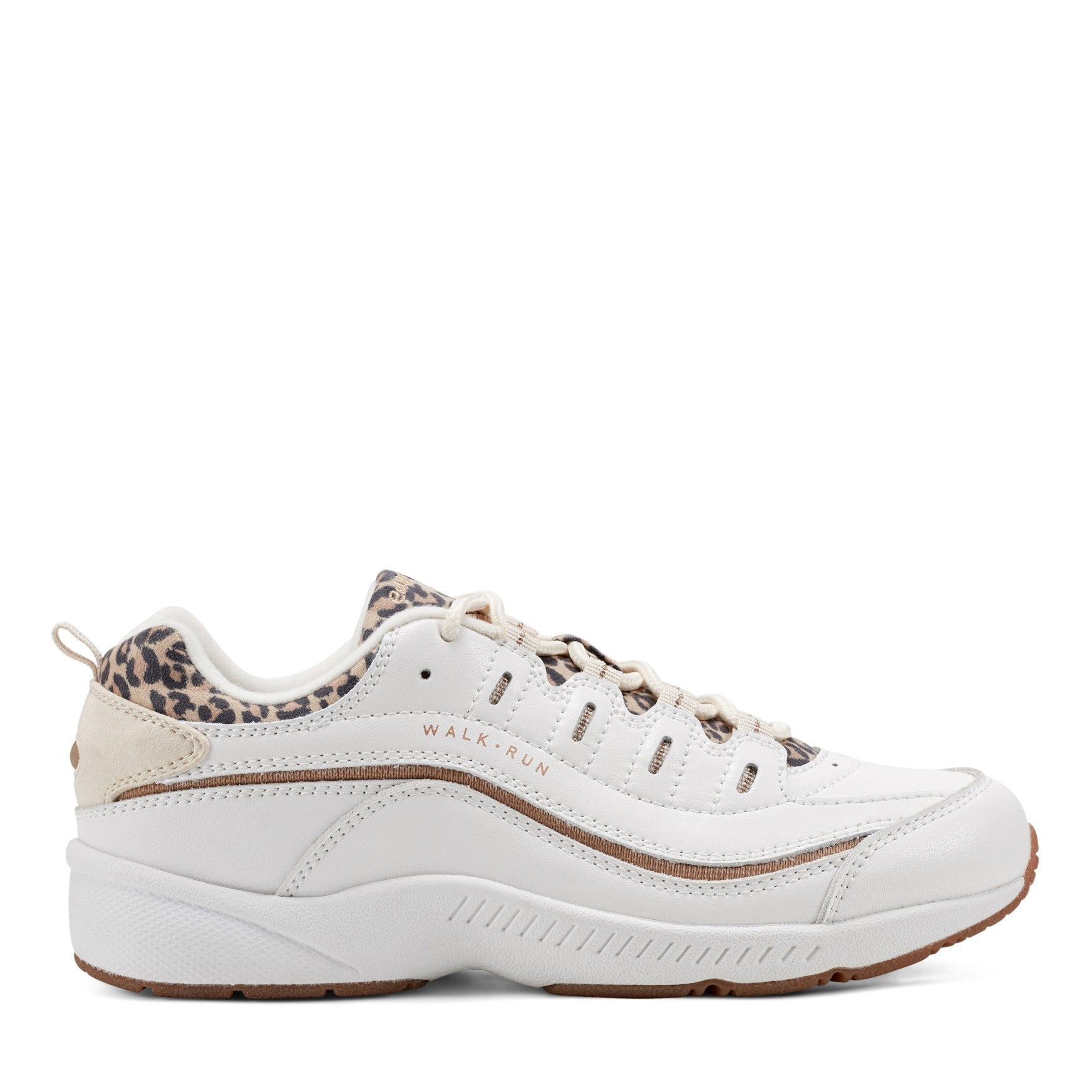 Easy Spirit Romy Walking Shoes - White Leopard