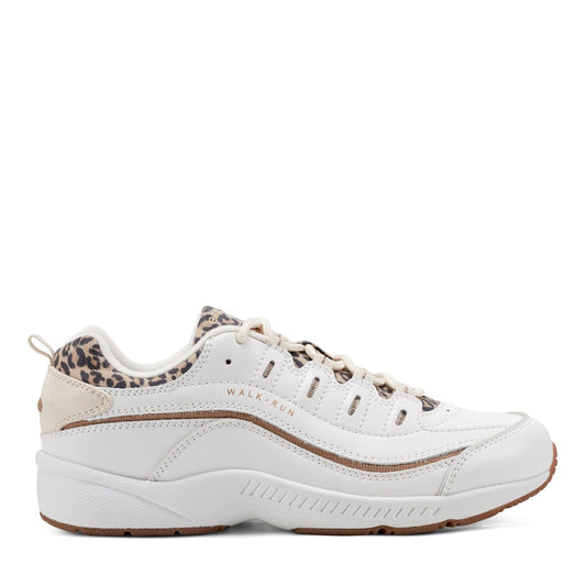 Easy Spirit Romy Walking Shoes - White Leopard