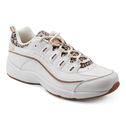 Easy Spirit Romy Walking Shoes - White Leopard