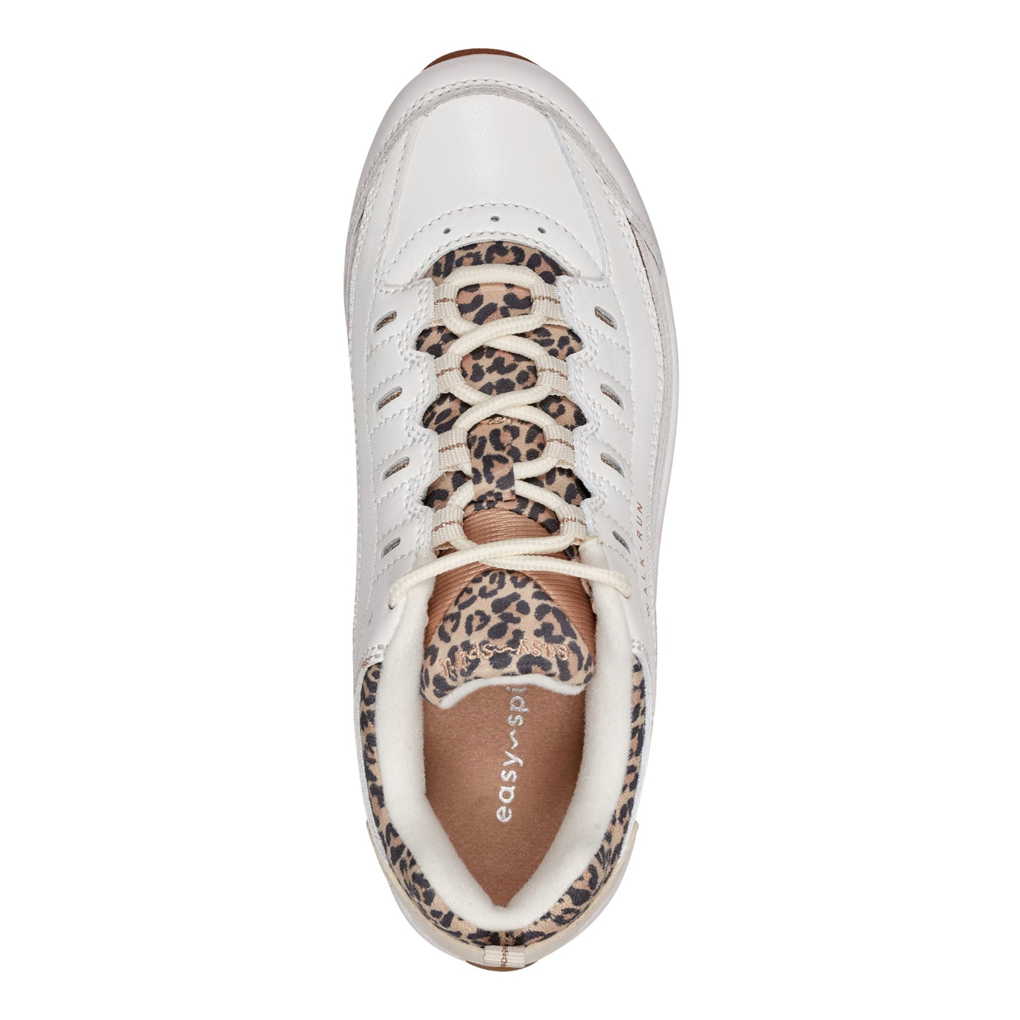 Easy Spirit Romy Walking Shoes - White Leopard