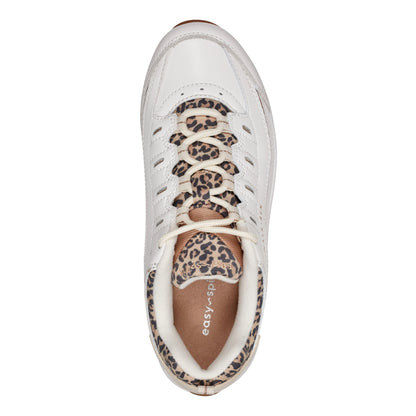 Easy Spirit Romy Walking Shoes - White Leopard