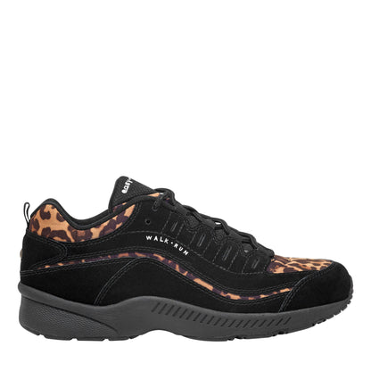Easy Spirit Romy Suede Walking Shoe - Black Leopard Suede