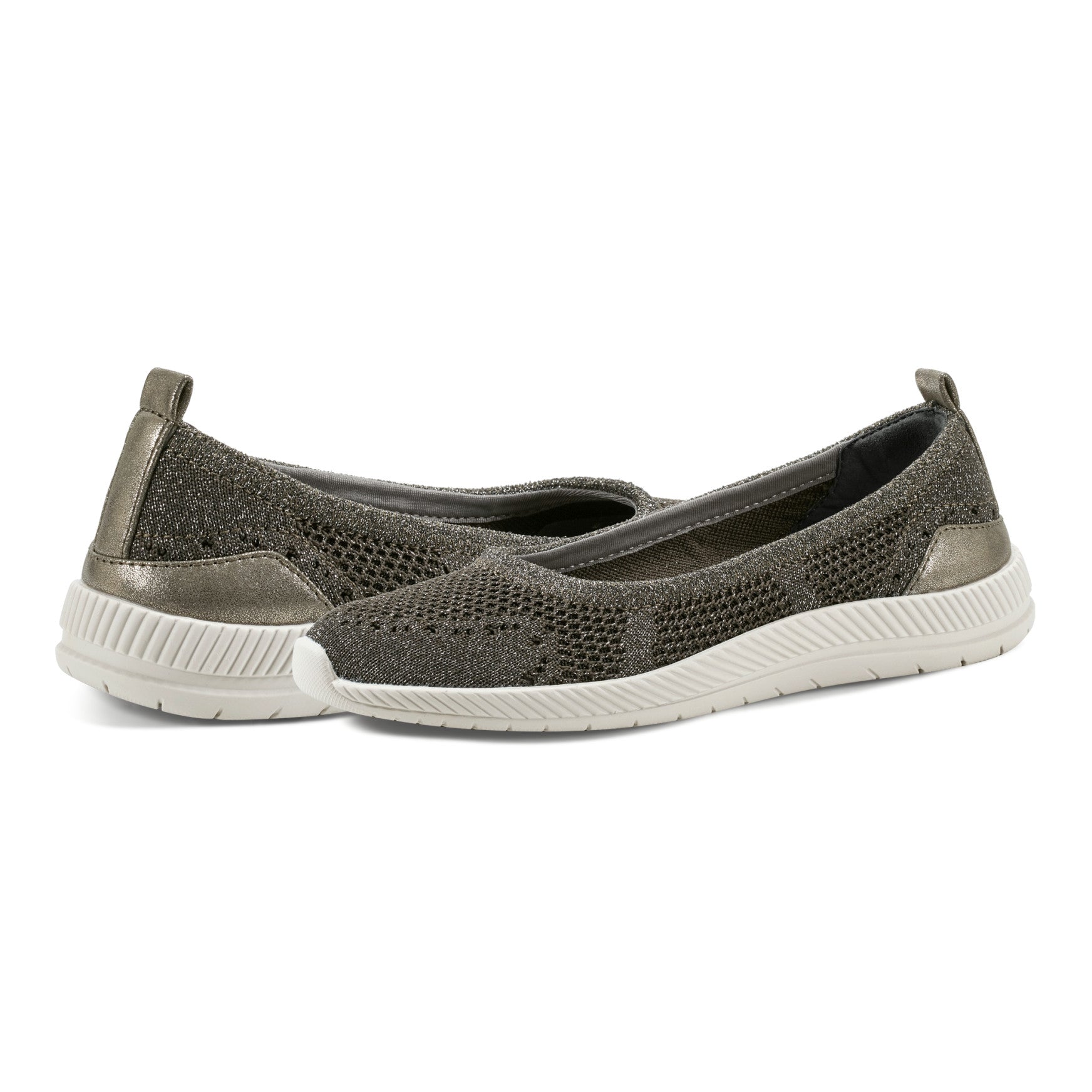 Easy Spirit Glitz Walking Shoes - Grey Metallic