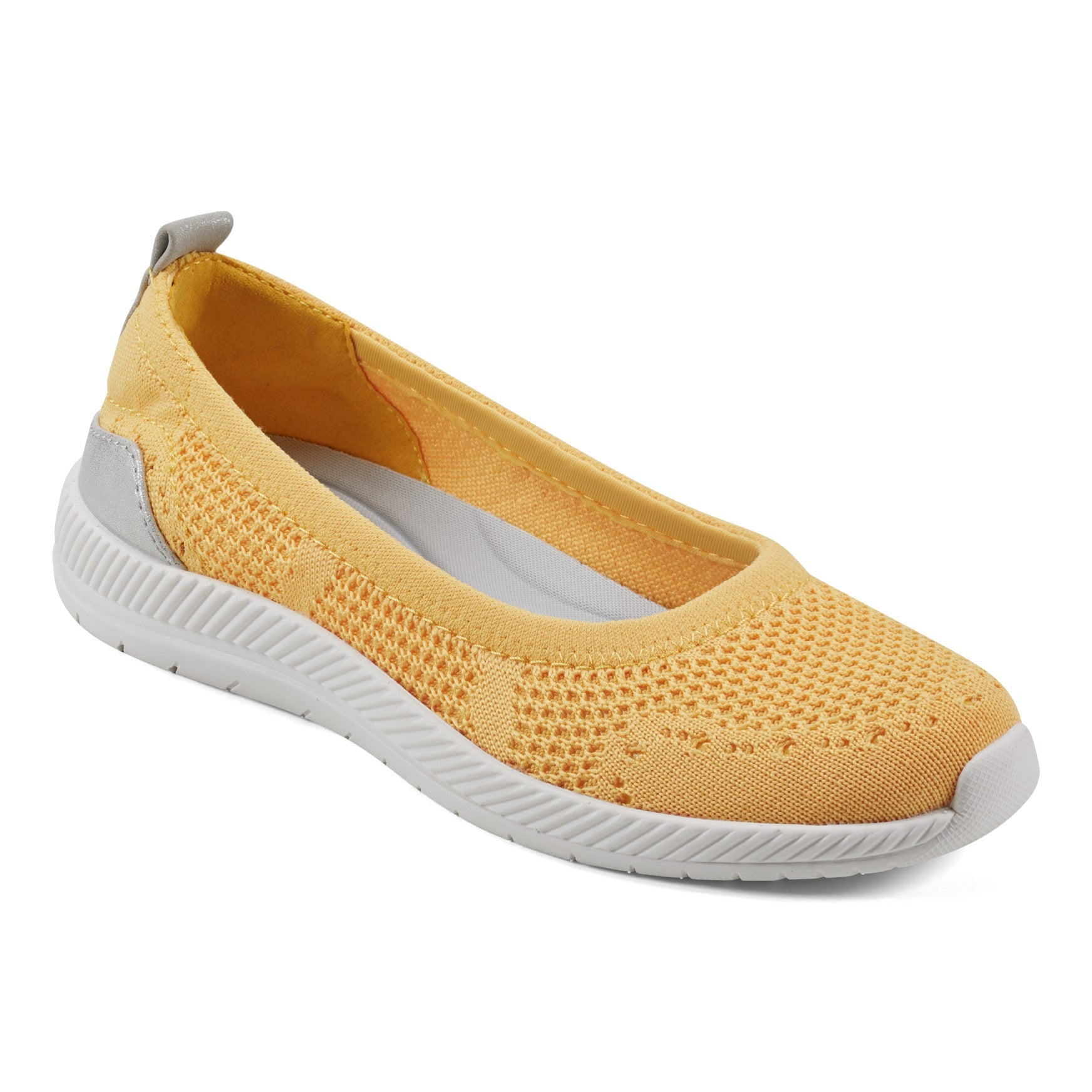 Easy Spirit Glitz Walking Shoes - Yellow Knit