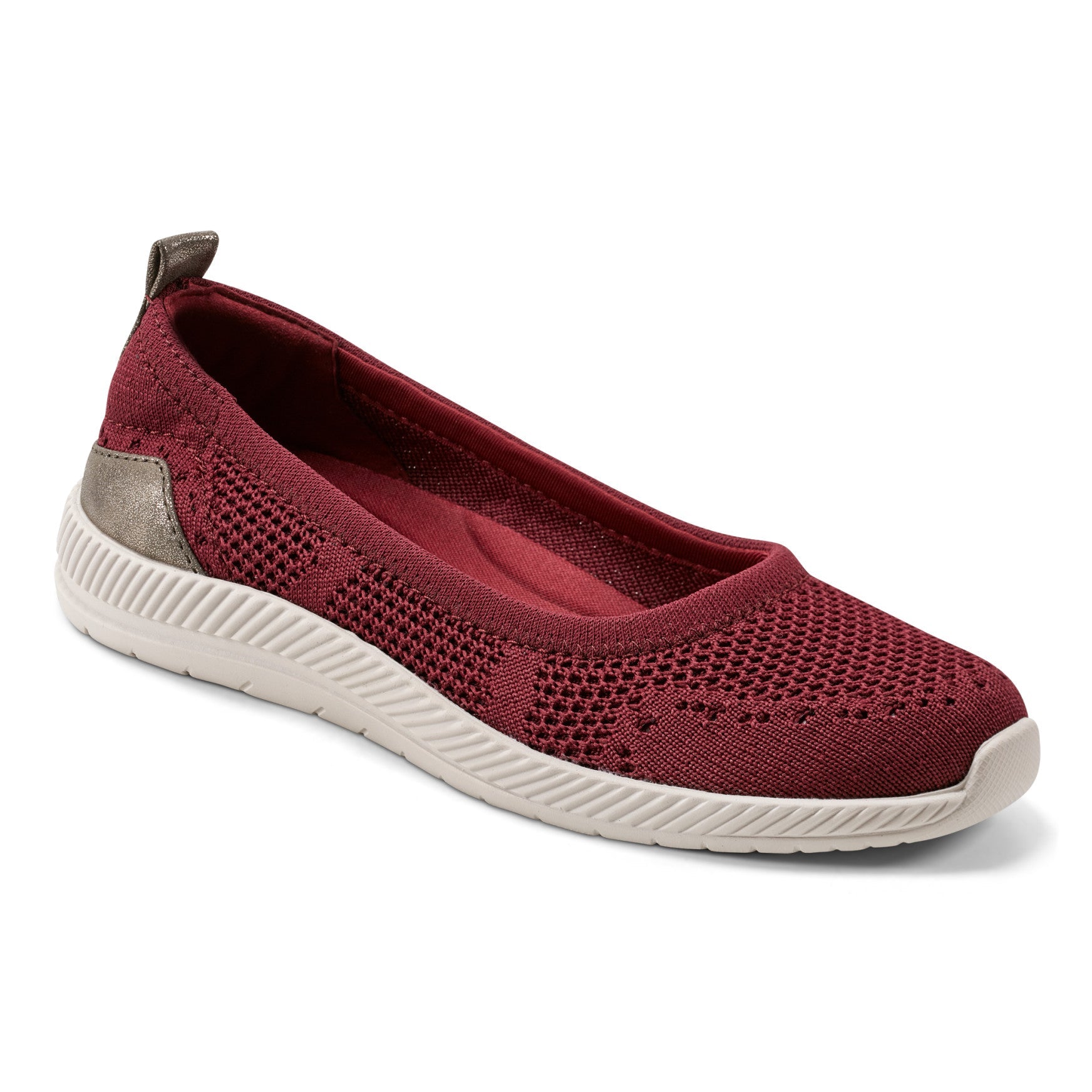 Easy Spirit Glitz Walking Shoes - Dark Red Knit