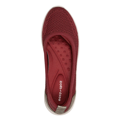 Easy Spirit Glitz Walking Shoes - Dark Red Knit