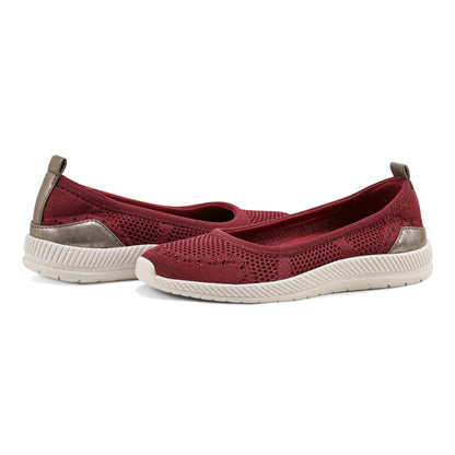 Easy Spirit Glitz Walking Shoes - Dark Red Knit