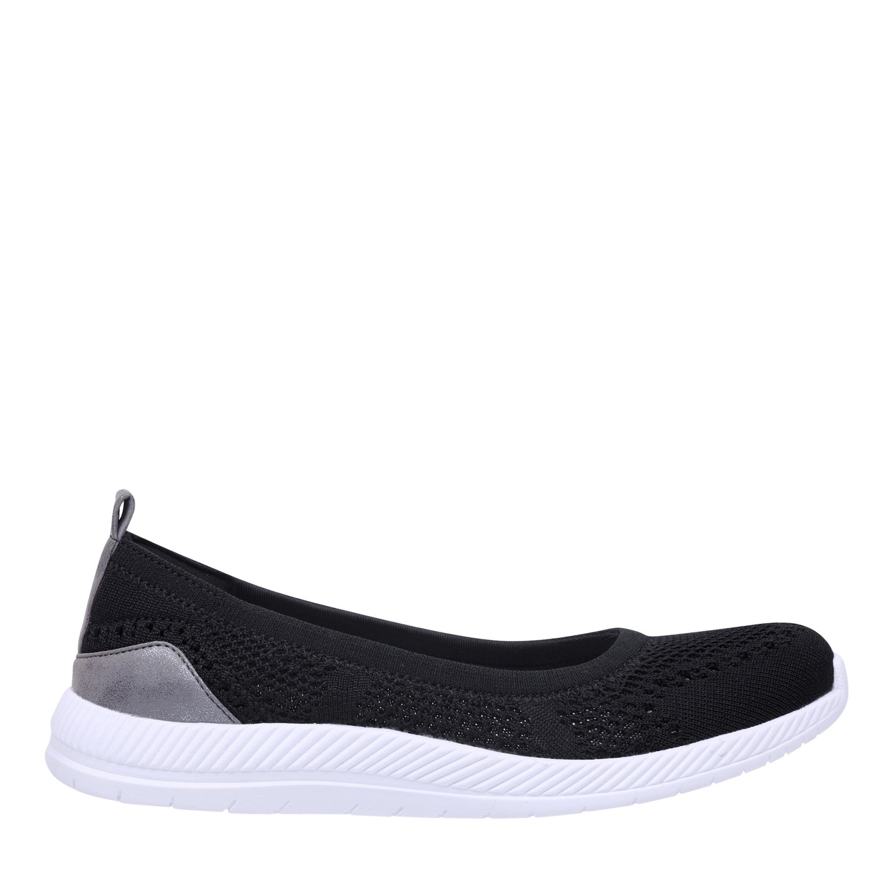 Easy Spirit Glitz Walking Shoes - Black Knit