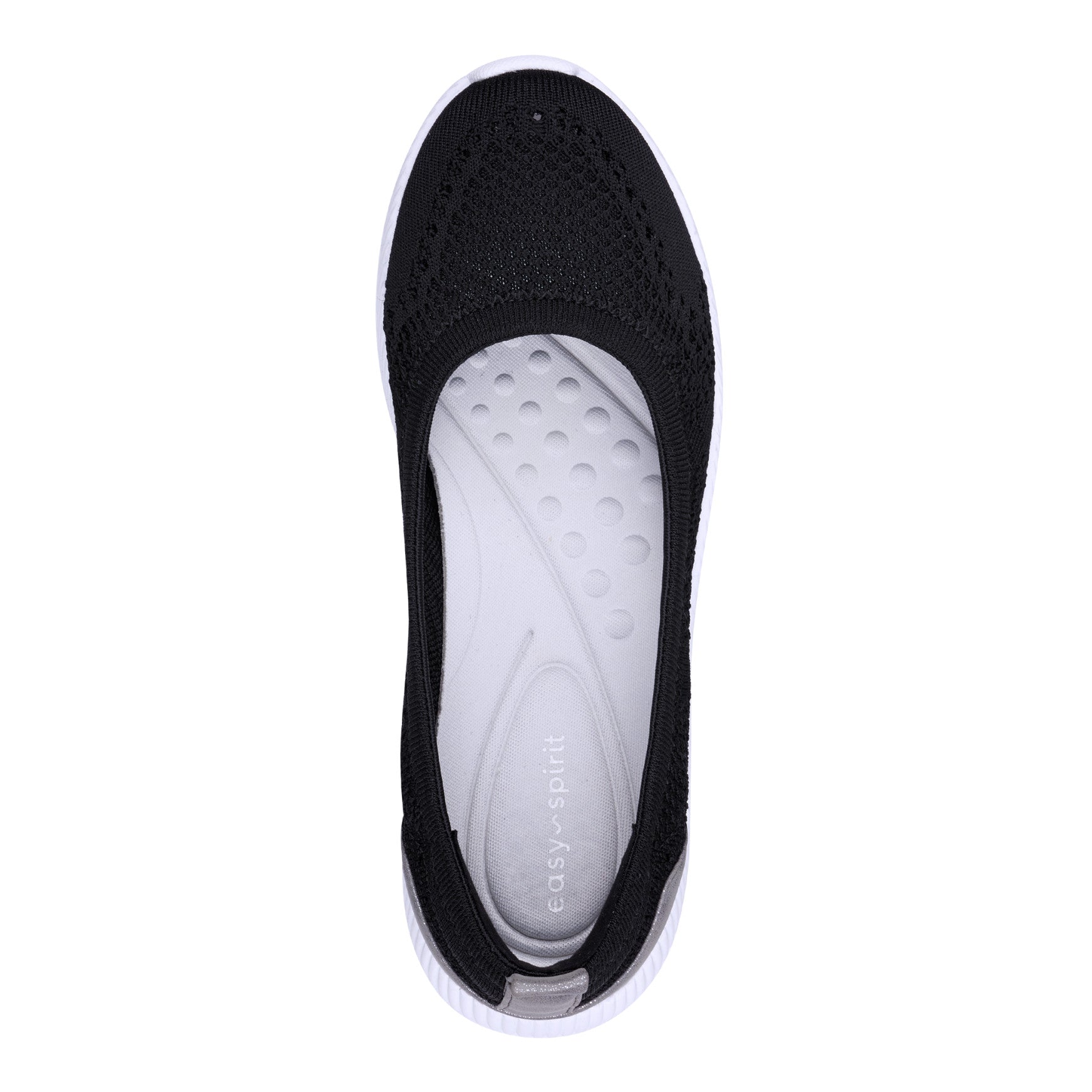 Easy Spirit Glitz Walking Shoes - Black Knit