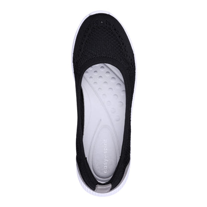 Easy Spirit Glitz Walking Shoes - Black Knit
