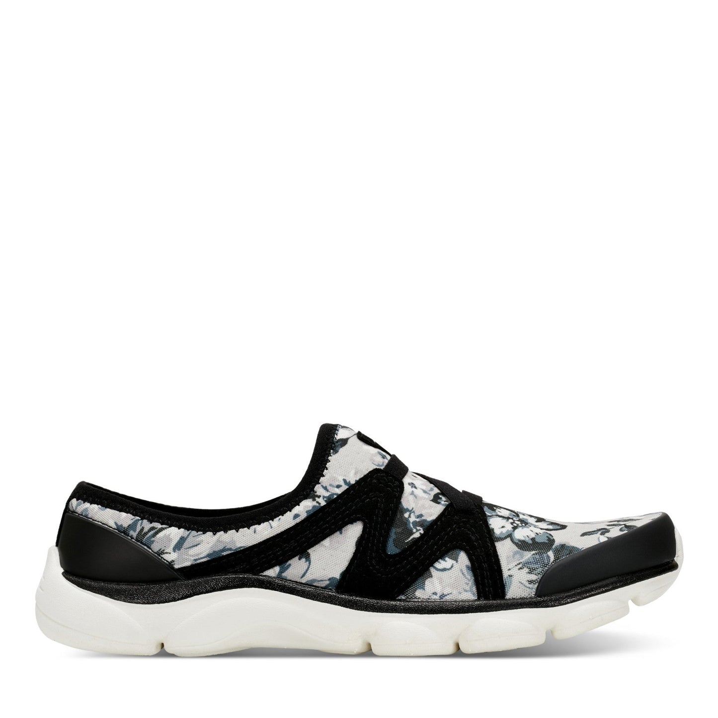 Easy Spirit Riptide Clogs - Black/White Floral