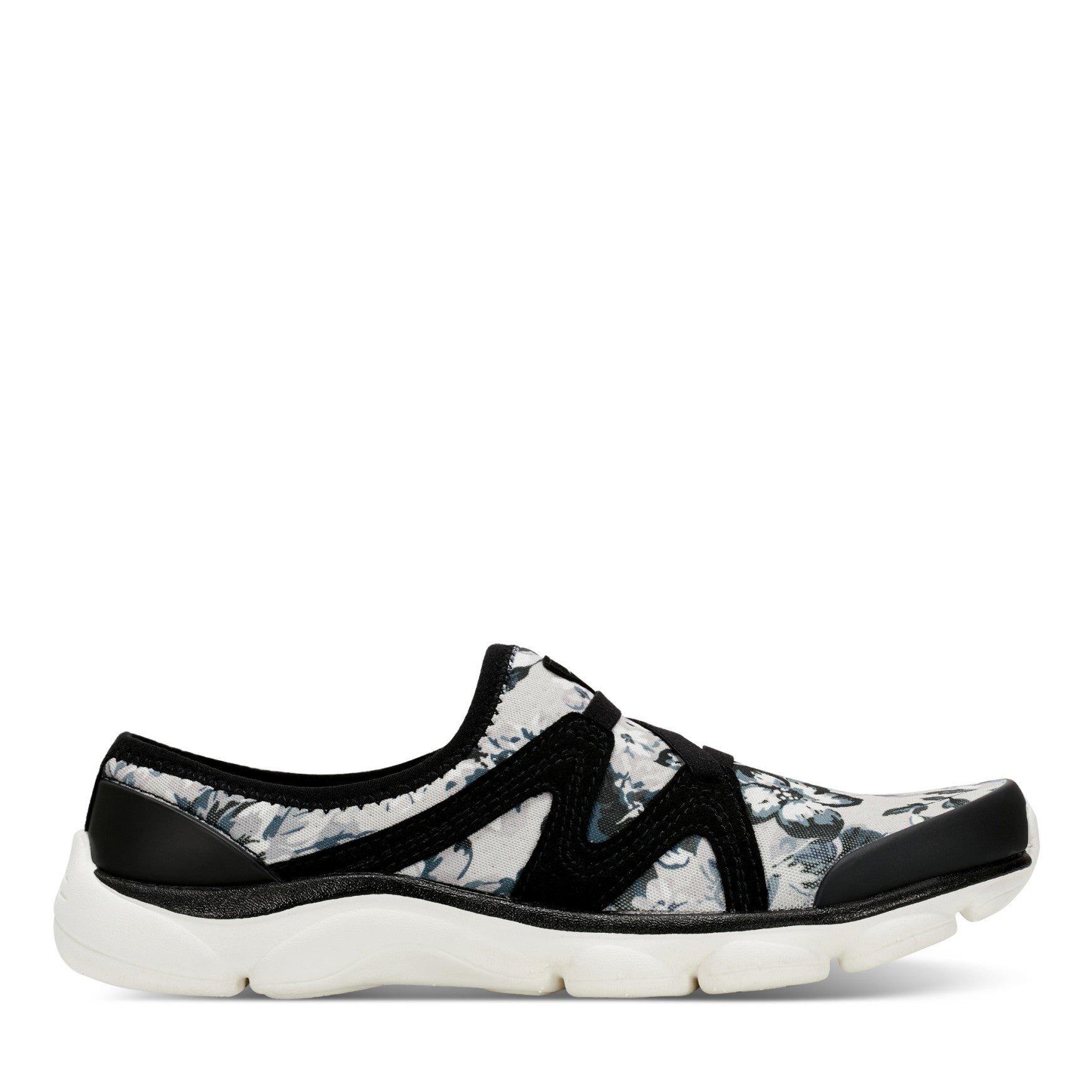 Easy Spirit Riptide Clogs - Black/White Floral