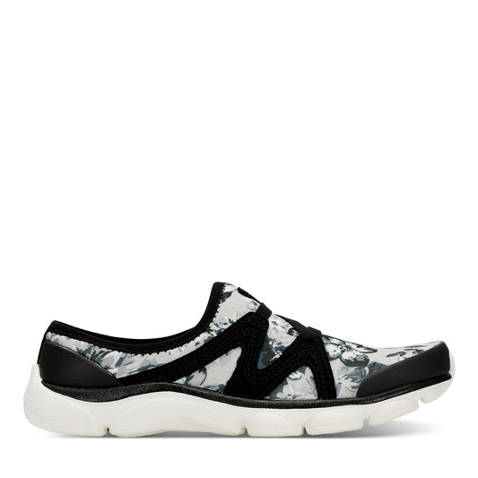 Easy Spirit Riptide Clogs - Black/White Floral