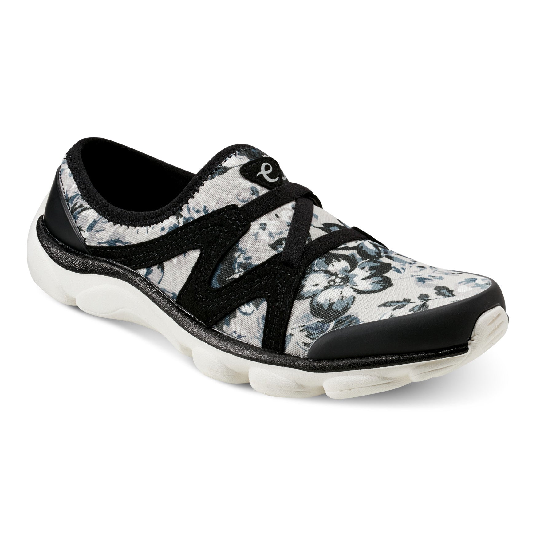 Easy Spirit Riptide Clogs - Black/White Floral