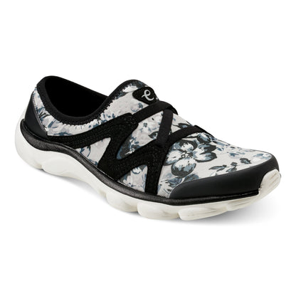 Easy Spirit Riptide Clogs - Black/White Floral
