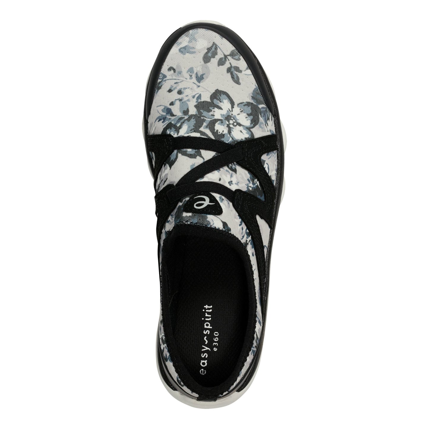 Easy Spirit Riptide Clogs - Black/White Floral