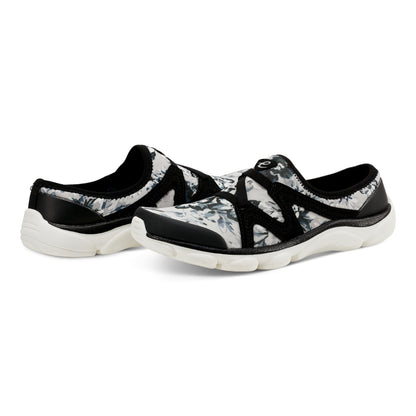 Easy Spirit Riptide Clogs - Black/White Floral