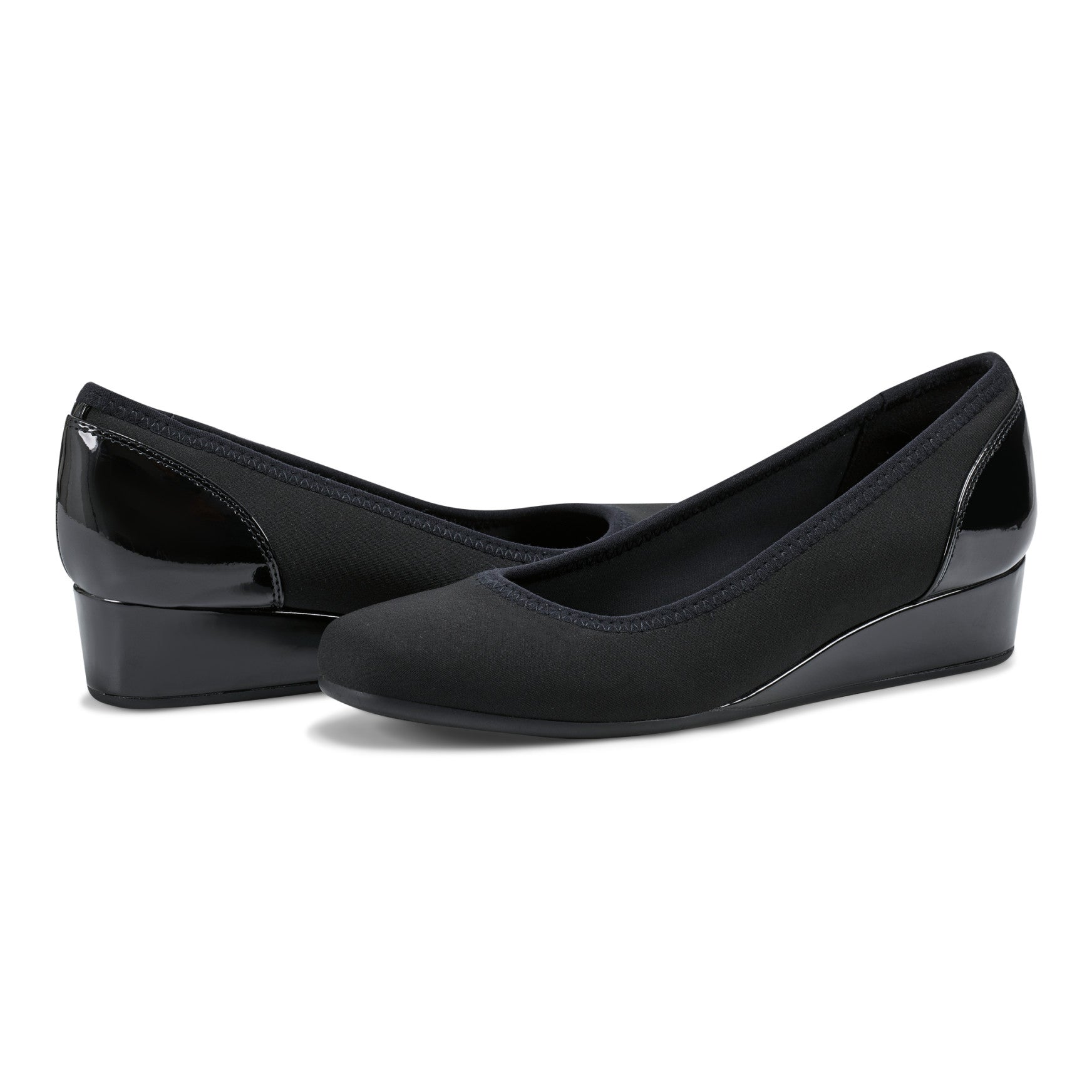 Easy Spirit Gwenyth Slip On Wedges - Black