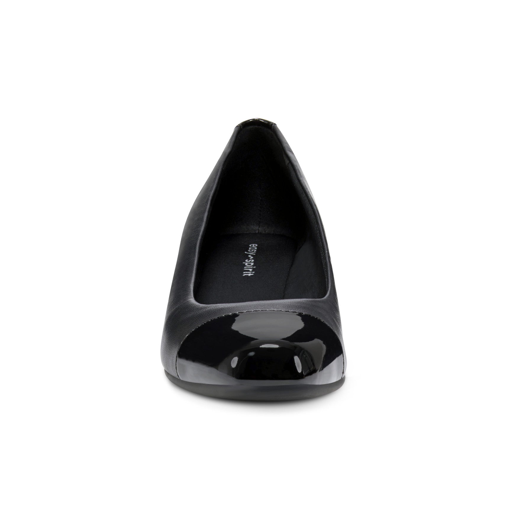 Easy Spirit Gracey Wedge Heels - Black Leather/Patent