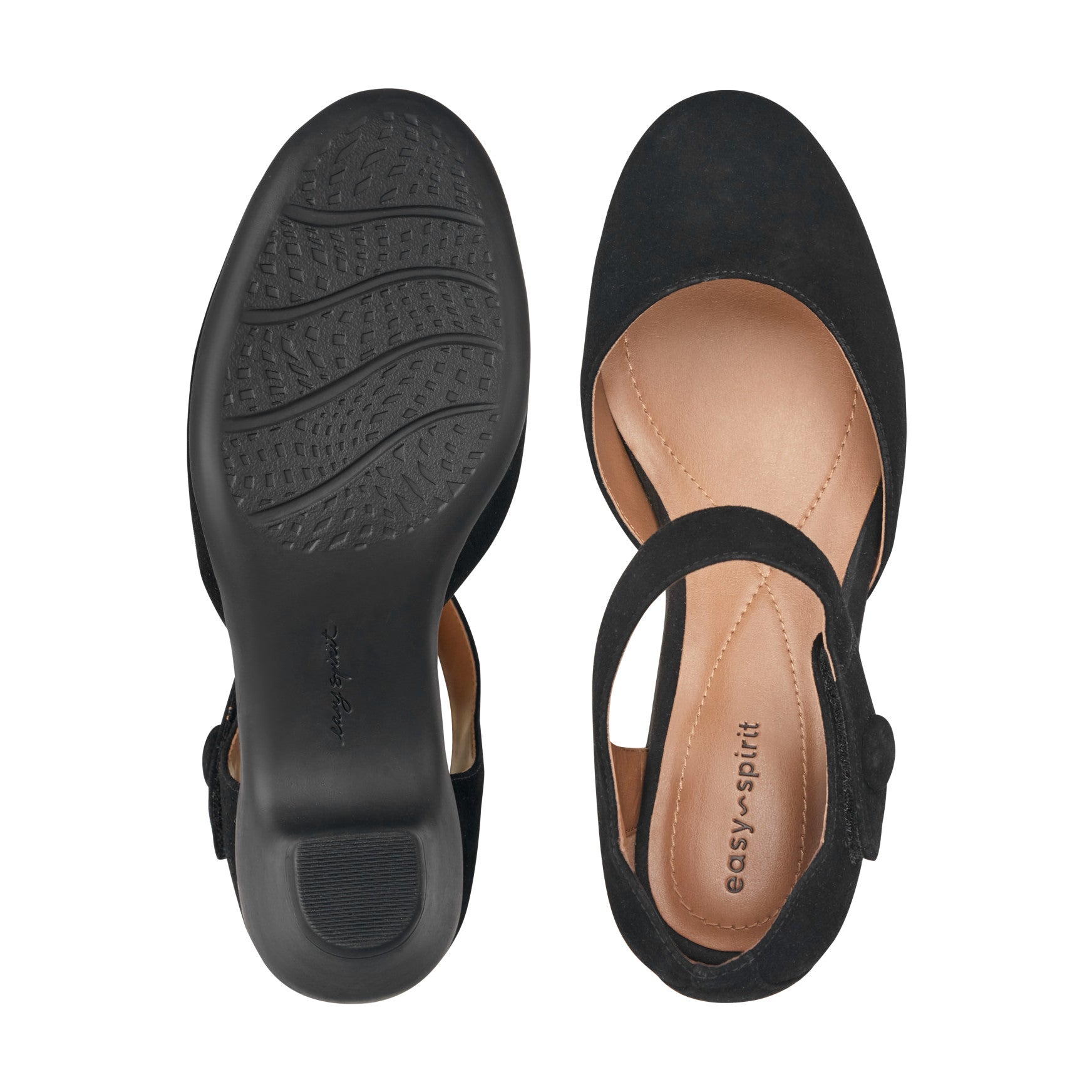 Easy Spirit Clarice Mary Jane Heels - Black Suede