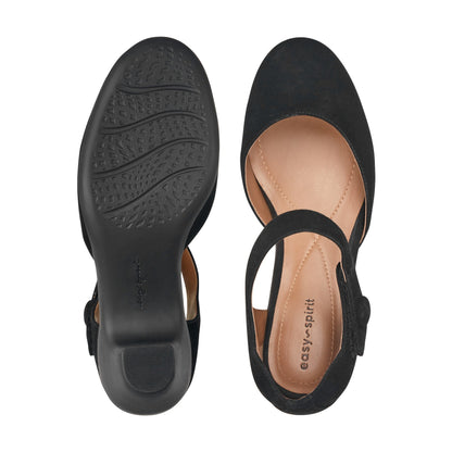 Easy Spirit Clarice Mary Jane Heels - Black Suede