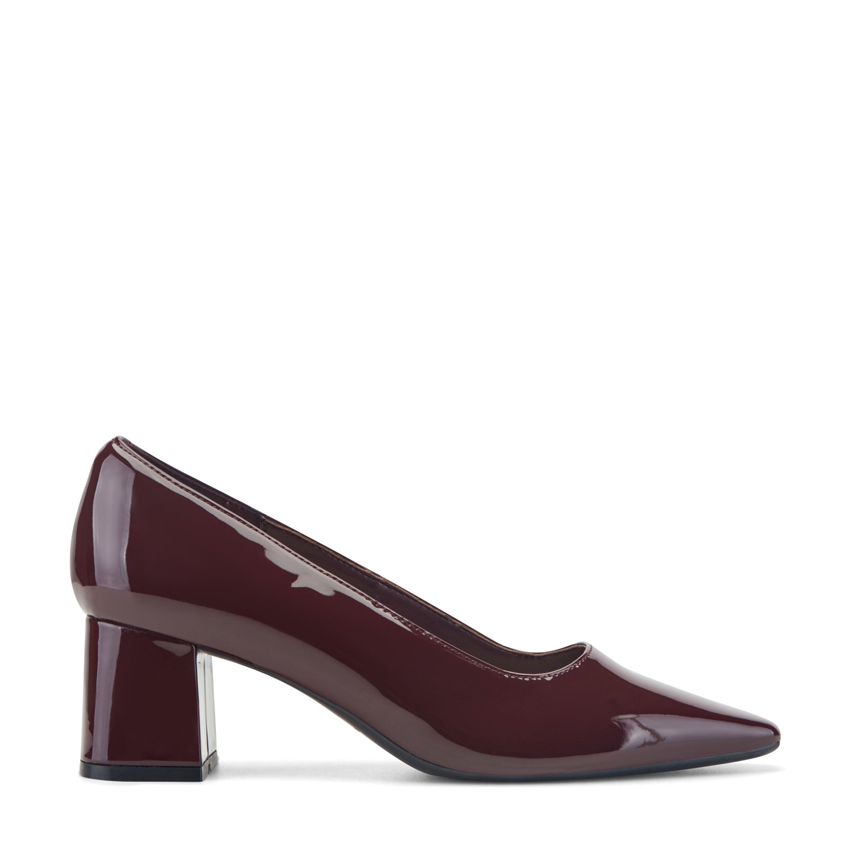 Easy Spirit Dorian Block Heel Pumps - Dark Red Patent