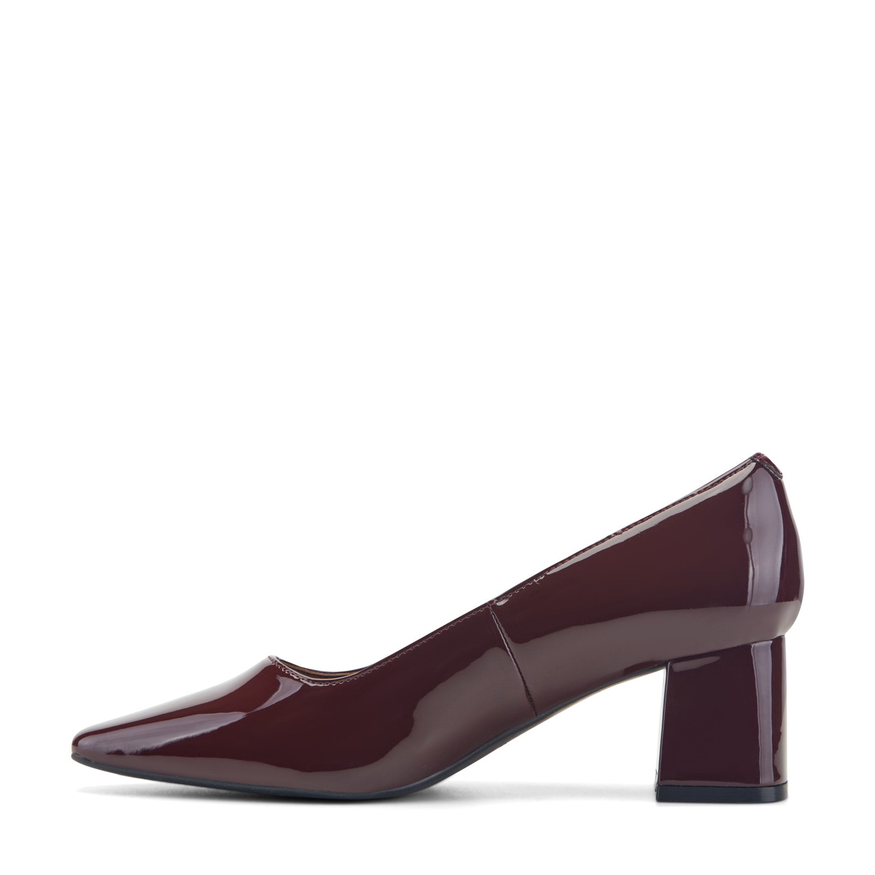 Easy Spirit Dorian Block Heel Pumps - Dark Red Patent