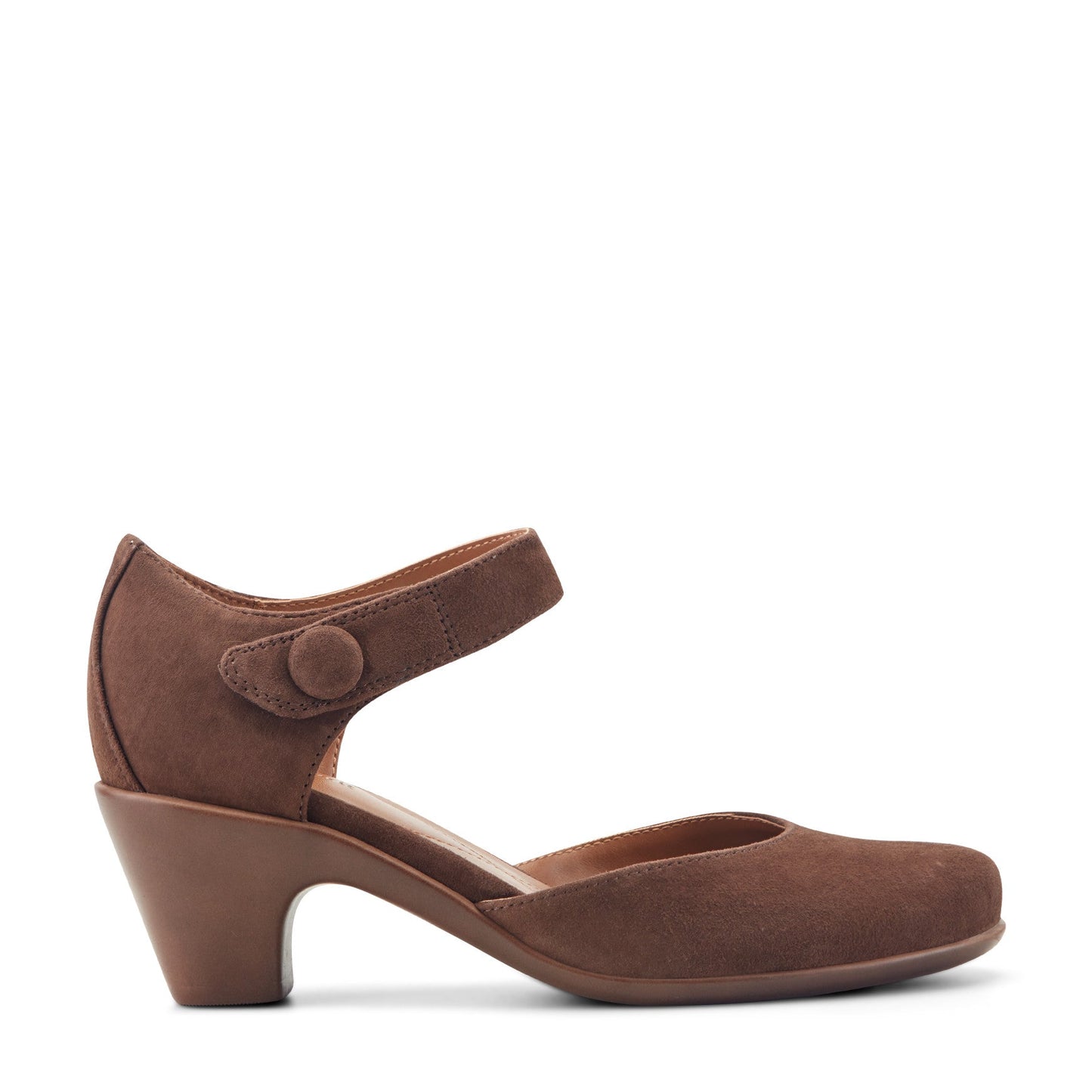 Easy Spirit Clarice Mary Jane Heels - Dark Brown Suede
