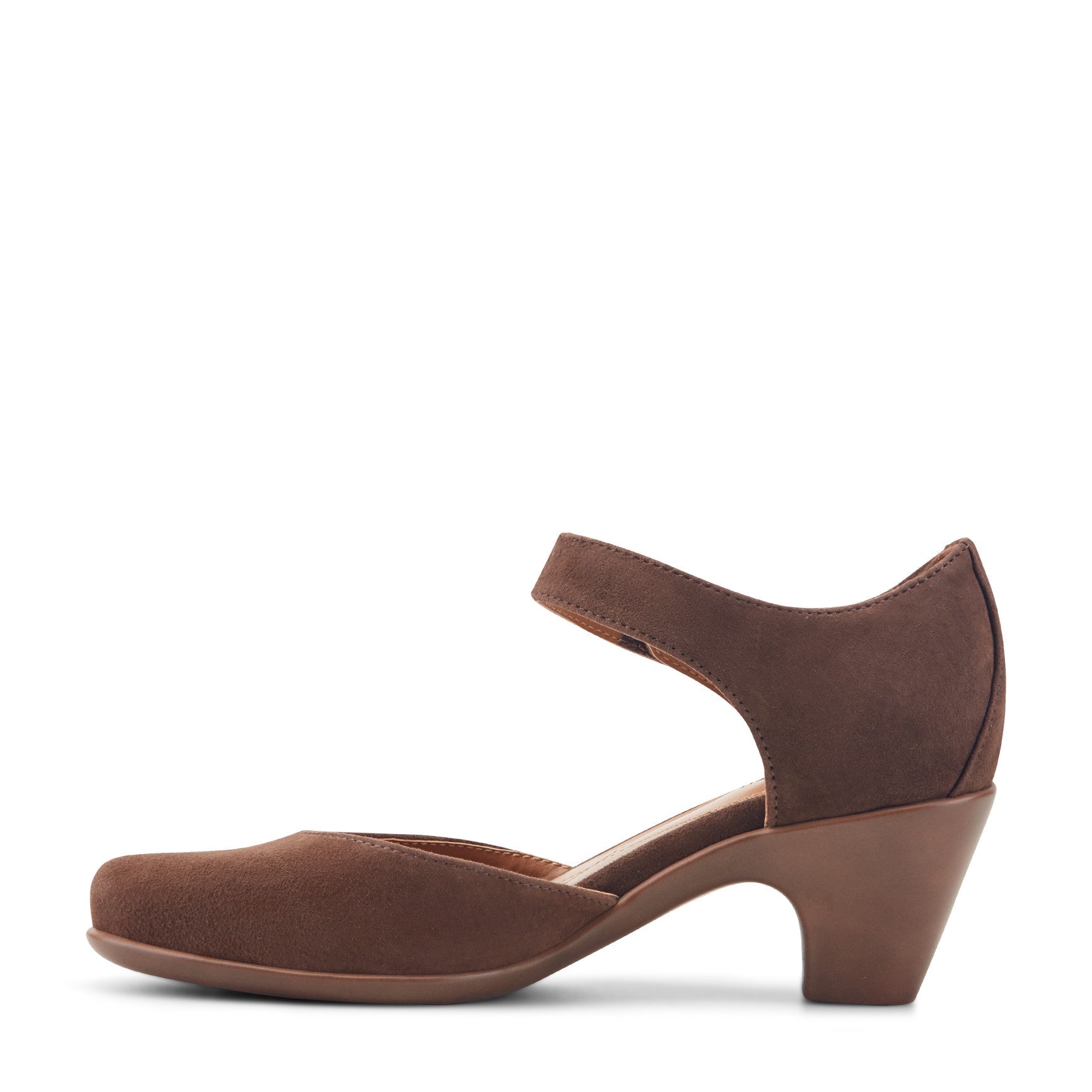Easy Spirit Clarice Mary Jane Heels - Dark Brown Suede