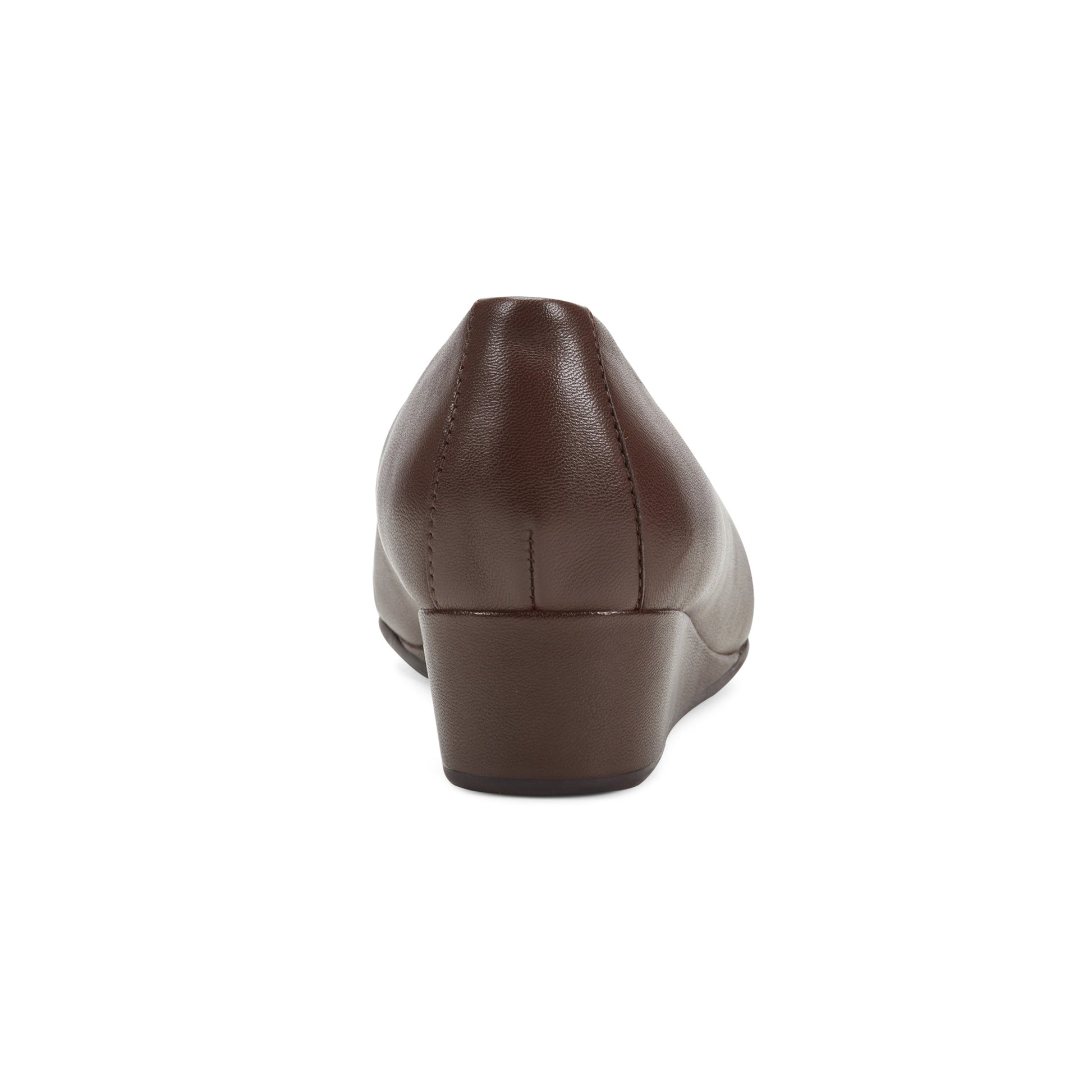 Easy Spirit Gracey Wedge Heels - Brown Leather/Brown