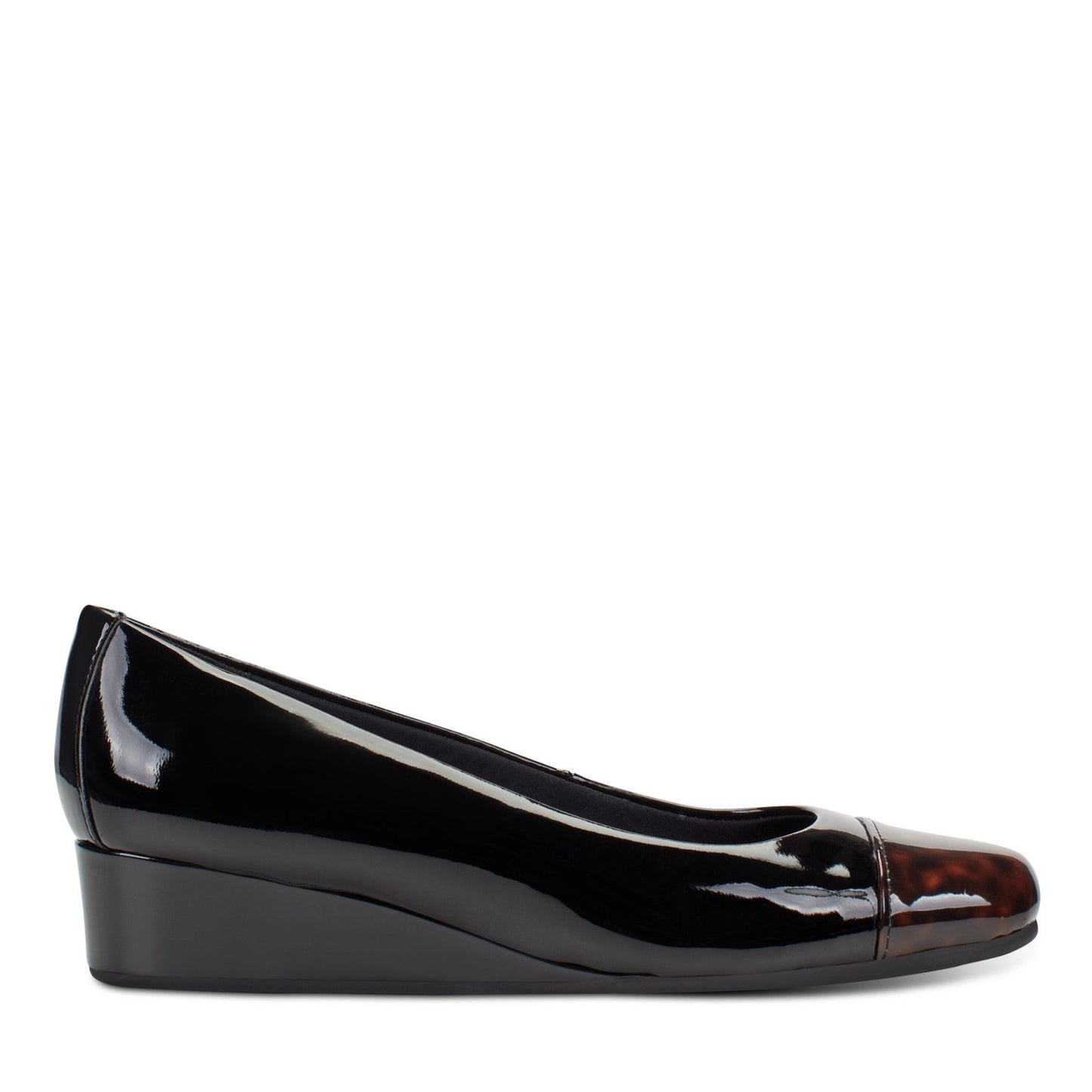Easy Spirit Gracey Wedge Heels - Black/Tortoise