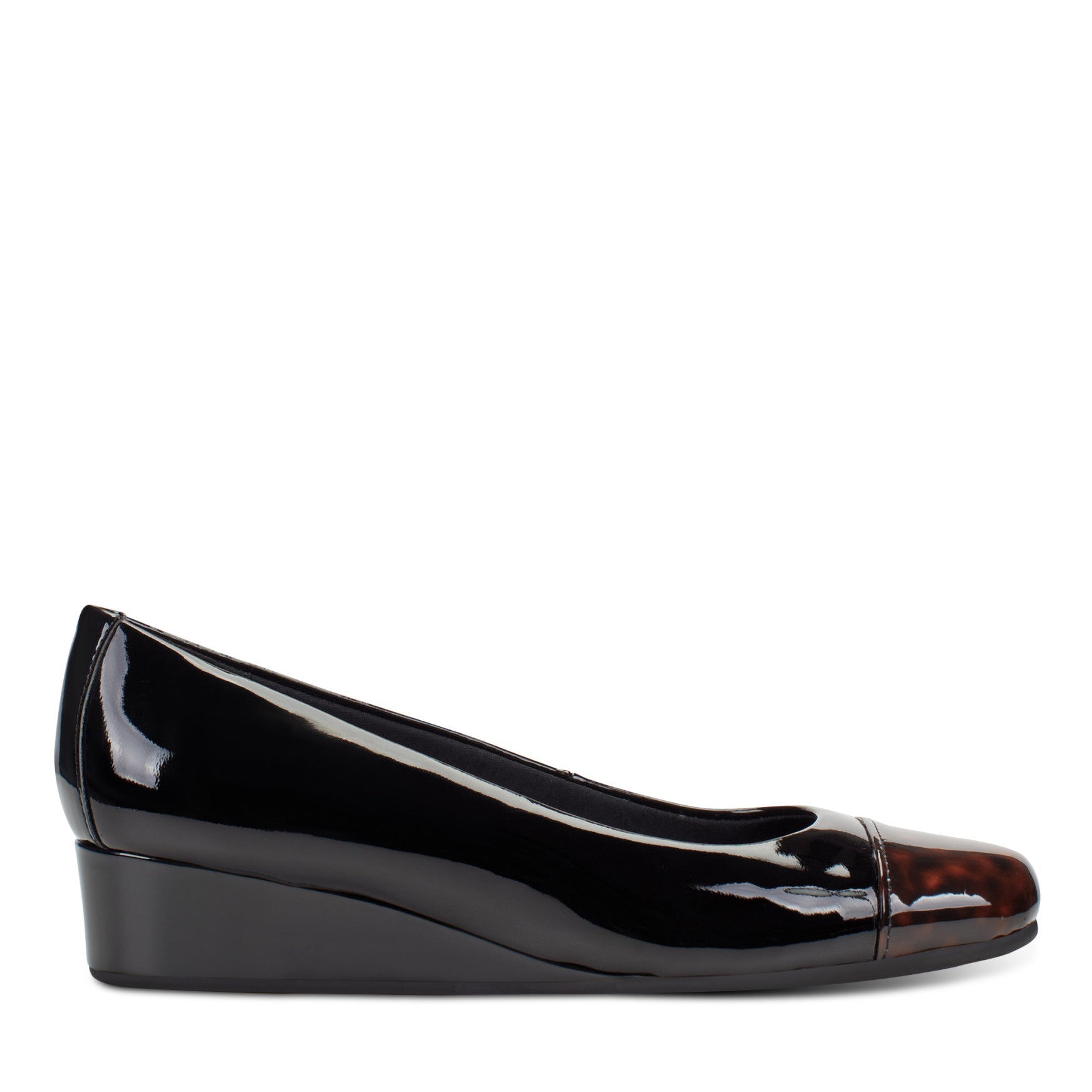 Easy Spirit Gracey Wedge Heels - Black/Tortoise