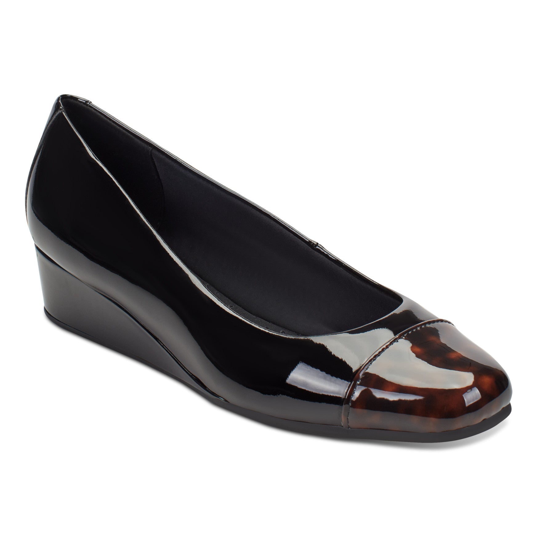 Easy Spirit Gracey Wedge Heels - Black/Tortoise