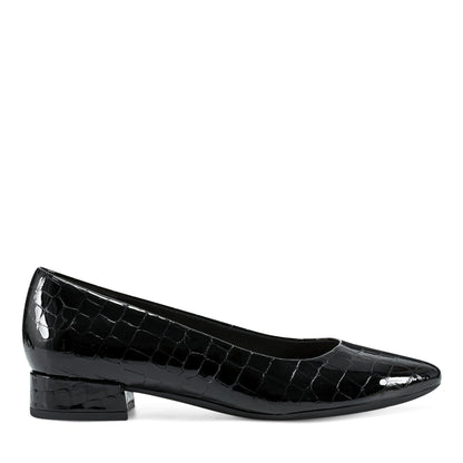 Easy Spirit Caldise Low Heel Dress Shoes - Black Croco Patent