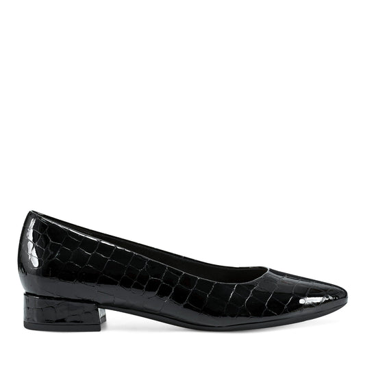 Easy Spirit Caldise Low Heel Dress Shoes - Black Croco Patent