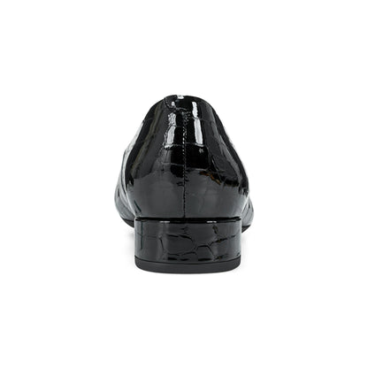 Easy Spirit Caldise Low Heel Dress Shoes - Black Croco Patent