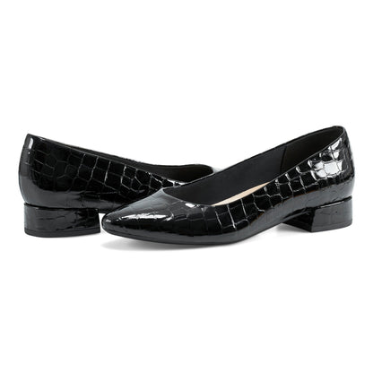 Easy Spirit Caldise Low Heel Dress Shoes - Black Croco Patent