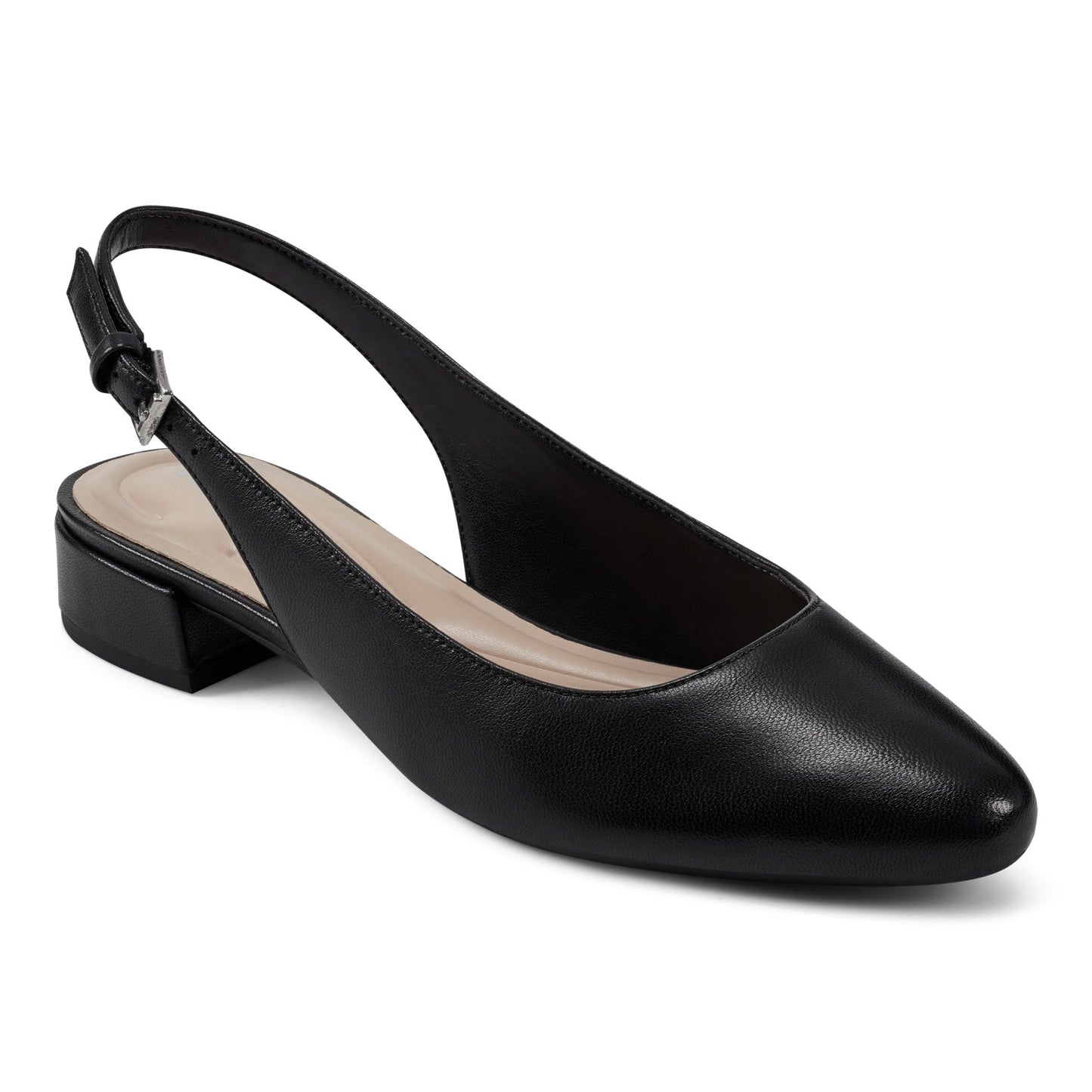 Easy Spirit Cassius Slingback Pumps - Black Leather