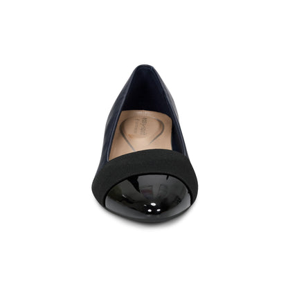 Easy Spirit Casta Cap Toe Dress Pumps - Navy Leather