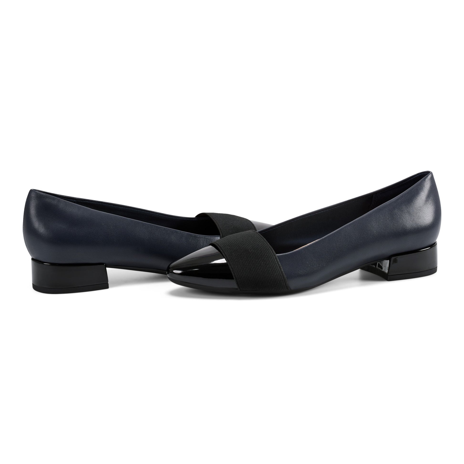 Easy Spirit Casta Cap Toe Dress Pumps - Navy Leather